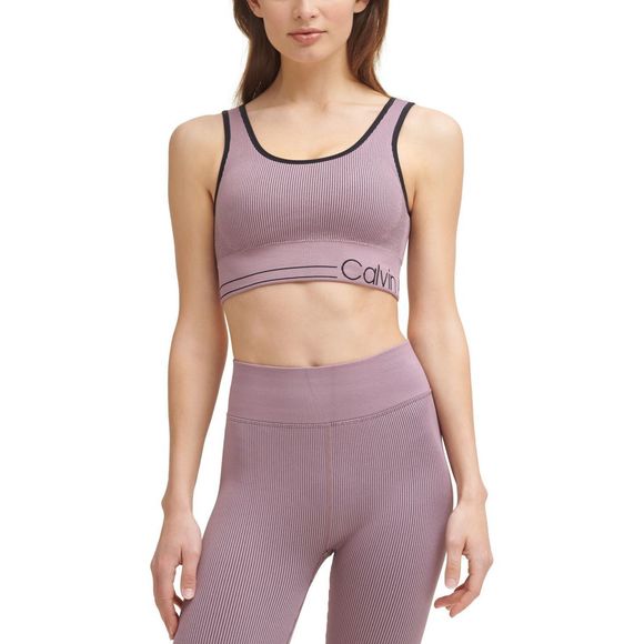 Calvin Klein Womens Seamless Ribbed Medium Impact Sports Bra Size Small - Picture 2 of 4